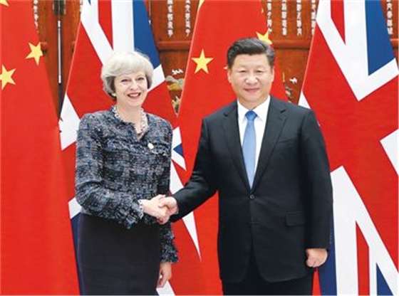 G20峰會中英領(lǐng)導(dǎo)人會見20160906